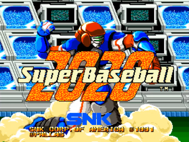 2020 Super Baseball title screen for Neo Geo CD